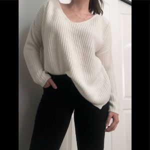 Slouchy White Knit Sweater